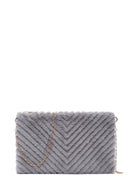 Women's Gray Long Strap Plush Portfolio Bag | Derimod