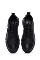 Men's Black Leather Casual Sneaker | Derimod