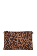 Women's Leopard Long Strap Suede Clutch Bag | Derimod