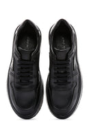 Men's Black Leather Thick Soled Sneaker | Derimod