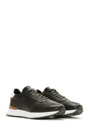 Men's Khaki Leather Sneaker | Derimod