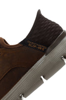 Skechers Men's Brown Garza Gervin Leather Sneaker | Derimod