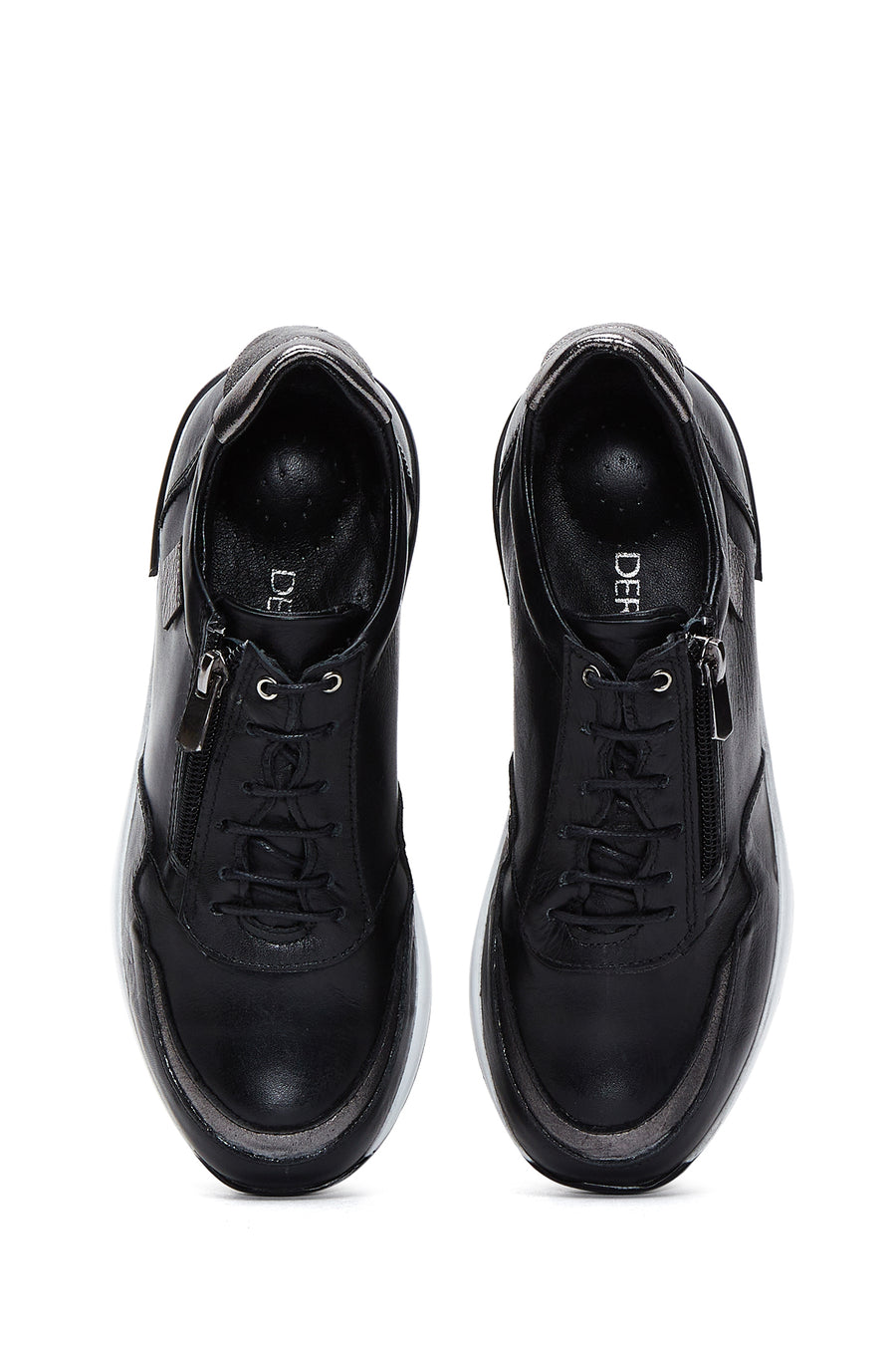 Kadın Siyah Deri Sneaker