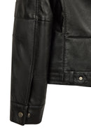 Lesi Woman Black Short Leather Jacket | Derimod