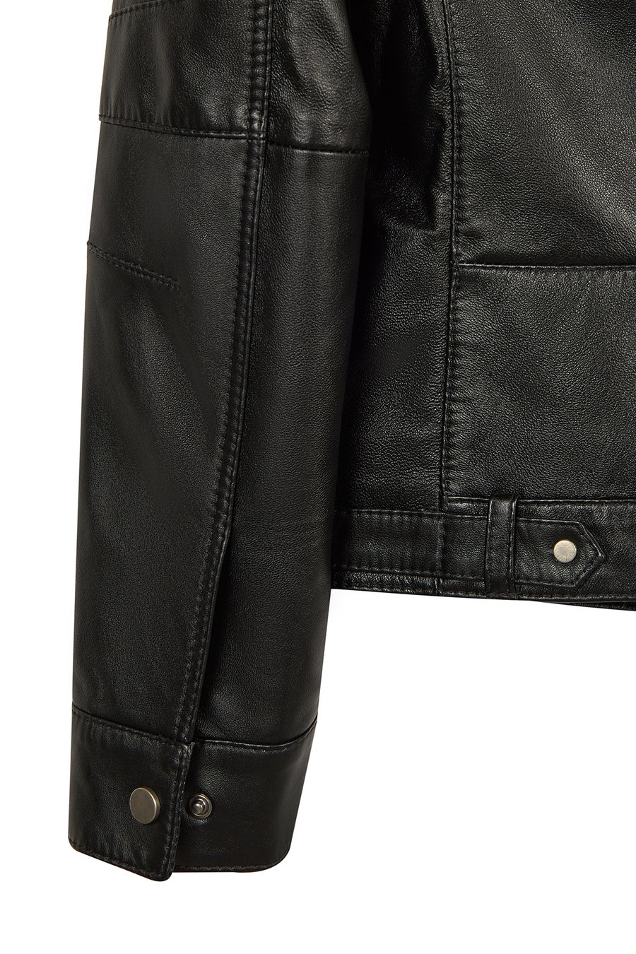 Lesi Woman Black Short Leather Jacket