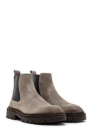 Men's Mink Casual Chelsea Leather Boots | Derimod