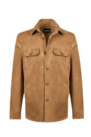 Osimhen Male Beige Suede Leather Shirt Jacket | Derimod