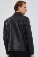 Travis Men's Black Leather Jacket | Derimod