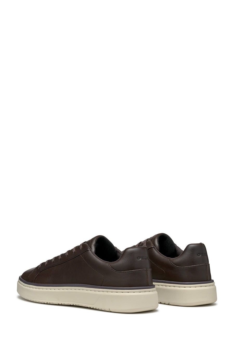 Geox Men's Brown Zackerty Lace-Up Leather Casual Shoes