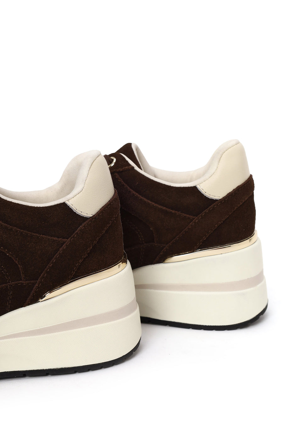Woman Brown Lace-Up Wedge-Heel Suede Shoe