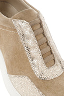 Women's Beige Lace-up Leather Sneaker | Derimod