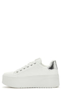 Women's White Thick Soled Stone Sneaker | Derimod