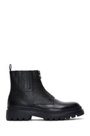 Men's Black Zippered Leather Casual Boots | Derimod