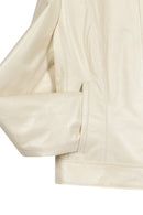 Adela Woman White Short Leather Jacket | Derimod