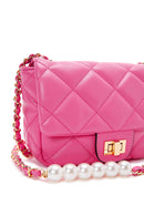 Women's Pink Strap Detailed Crossbody Bag | Derimod