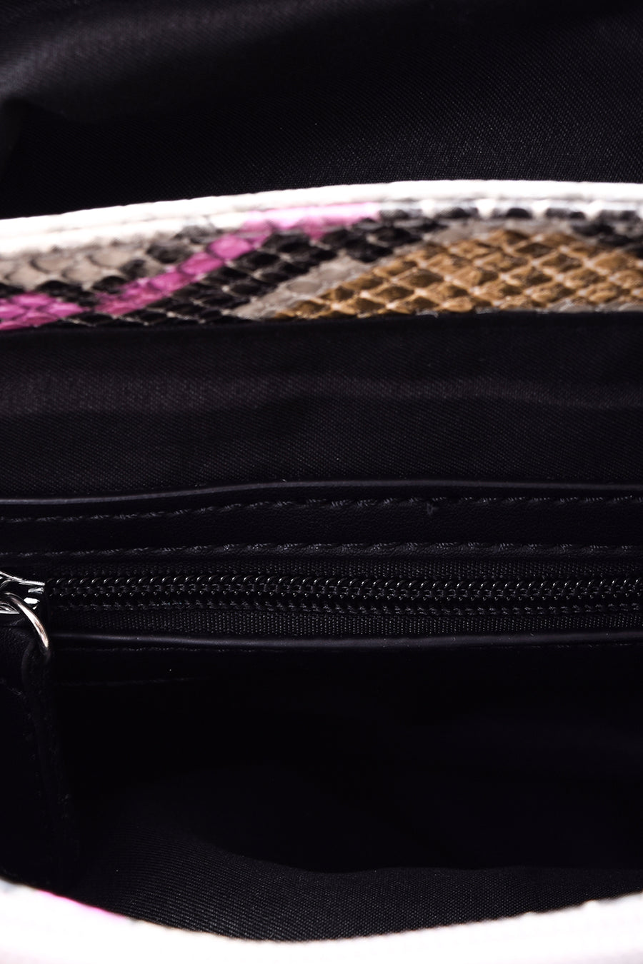 Women's Crocodile Patterned Suede Bag