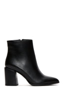 Women's Black Leather Heeled Classic Boots | Derimod