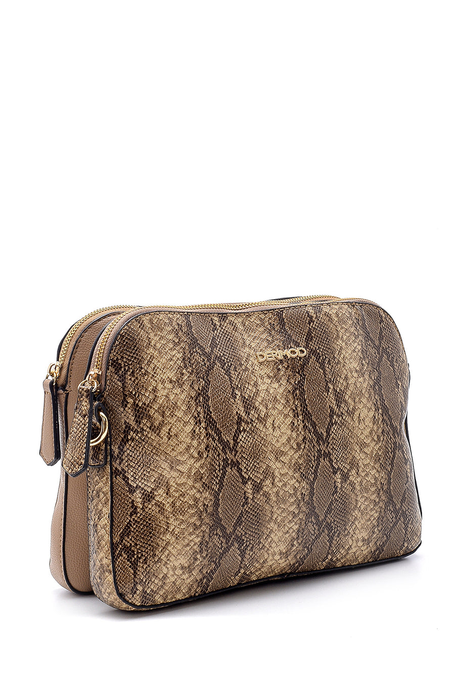 Women's Snakeskin Patterned Star Detailed Bag