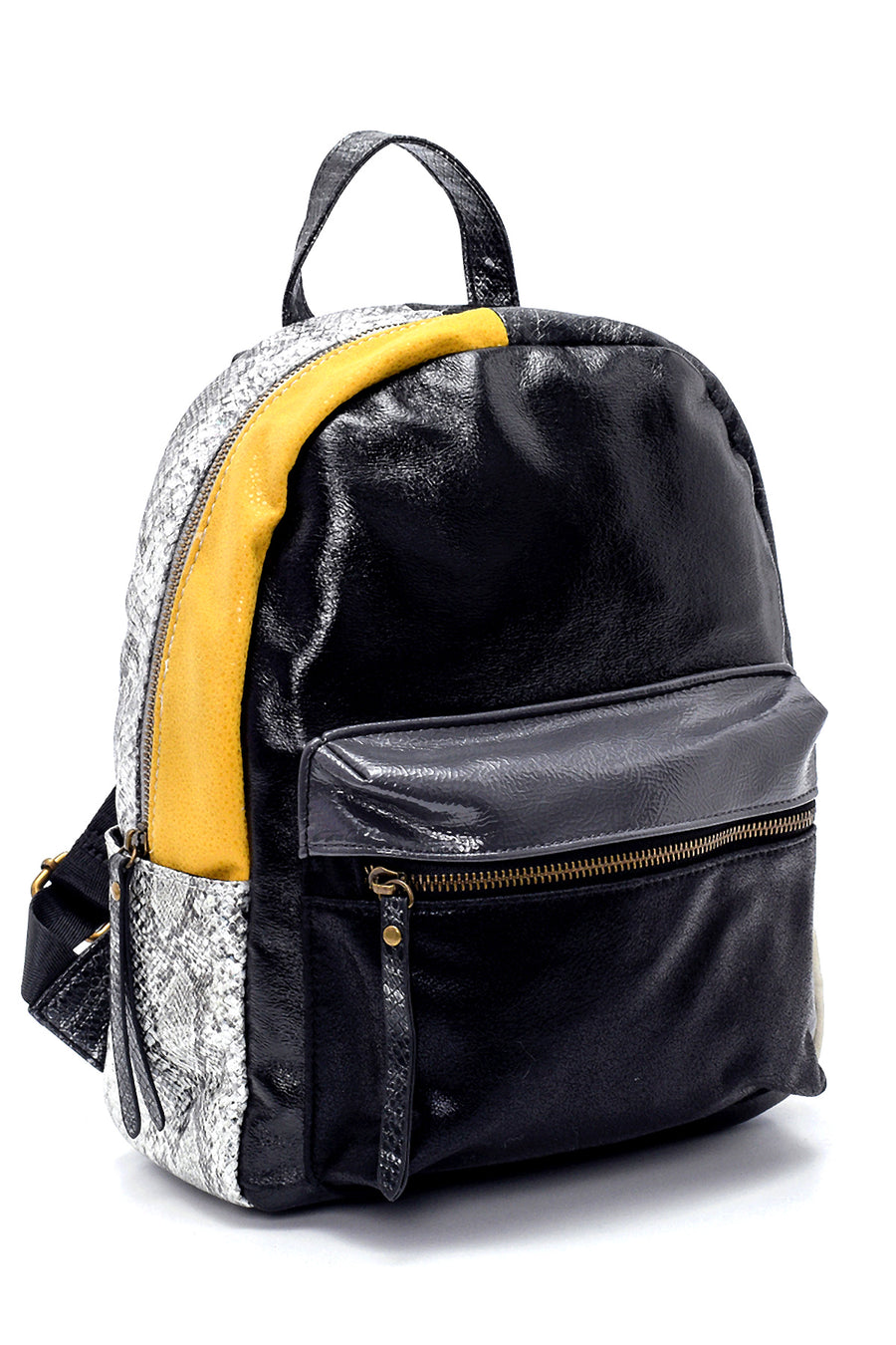Women's Snakeskin Pattern Detailed Backpack