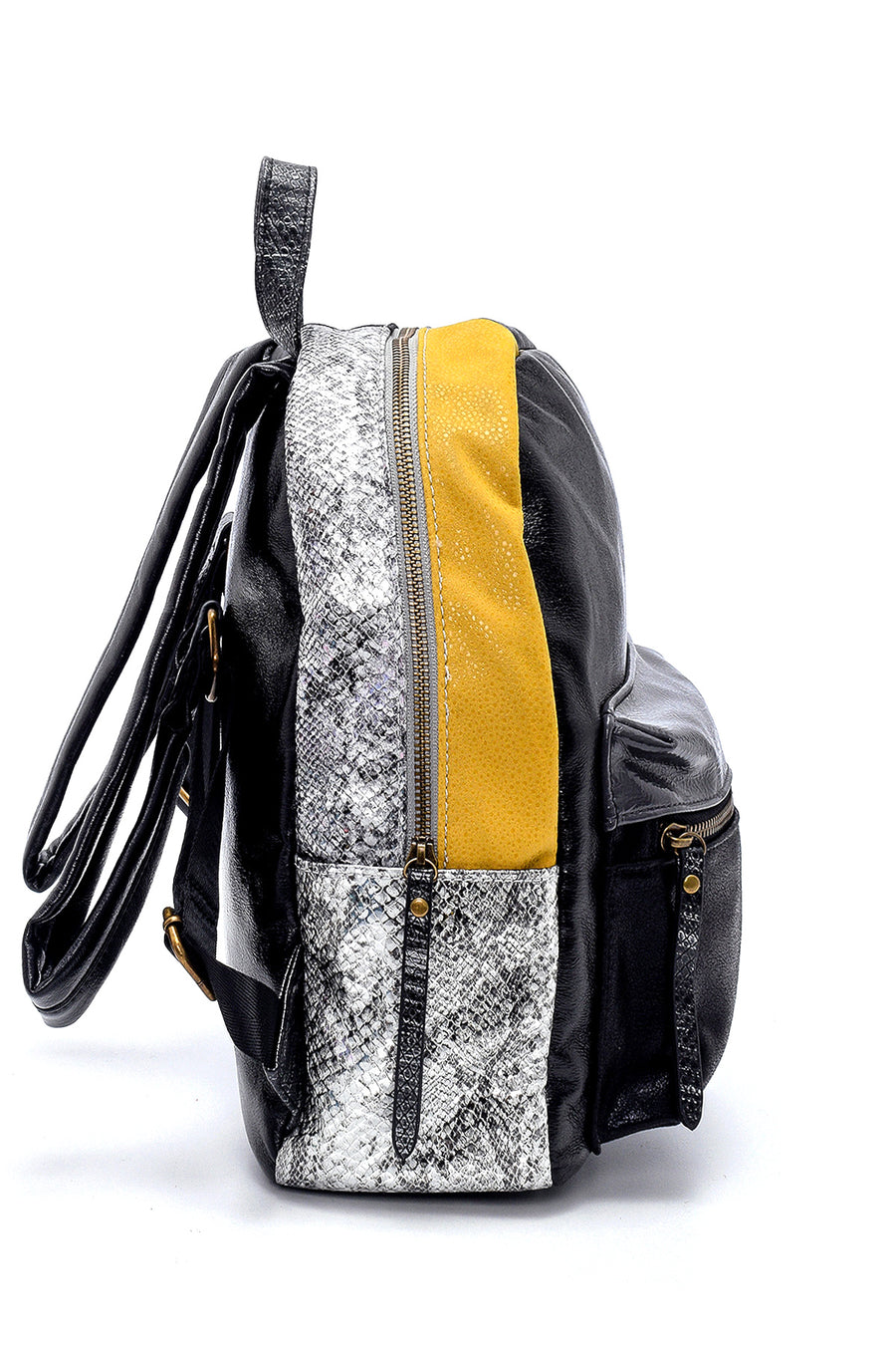 Women's Snakeskin Pattern Detailed Backpack