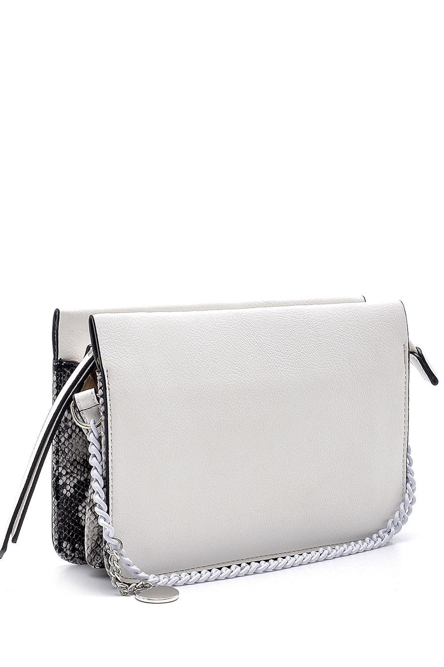 Women's Snakeskin Pattern Detailed Shoulder Bag