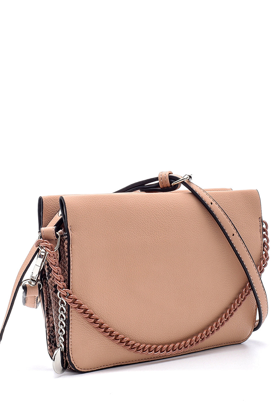 Women's Snakeskin Pattern Detailed Shoulder Bag