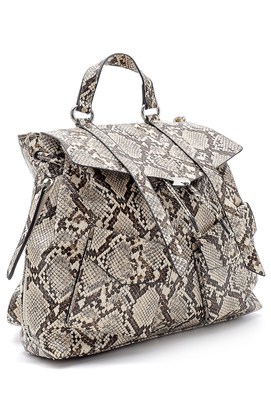 Women's Snakeskin Patterned Backpack
