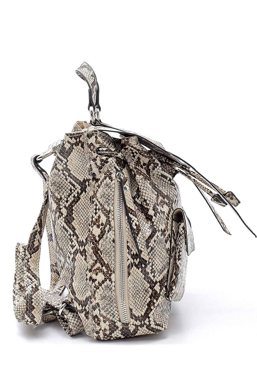Women's Snakeskin Patterned Backpack