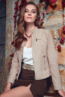 Kylie Kadın Sarı Süet Deri Ceket | Derimod