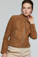 Kylie Kadın Camel Süet Deri Ceket | Derimod