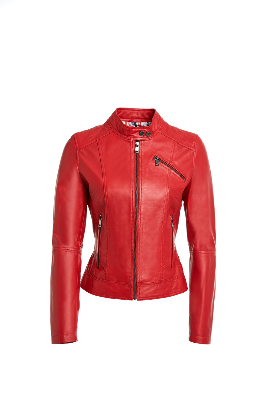 Kylie Women's Red Leather Jacket 20SGE5352R3 | Derimod