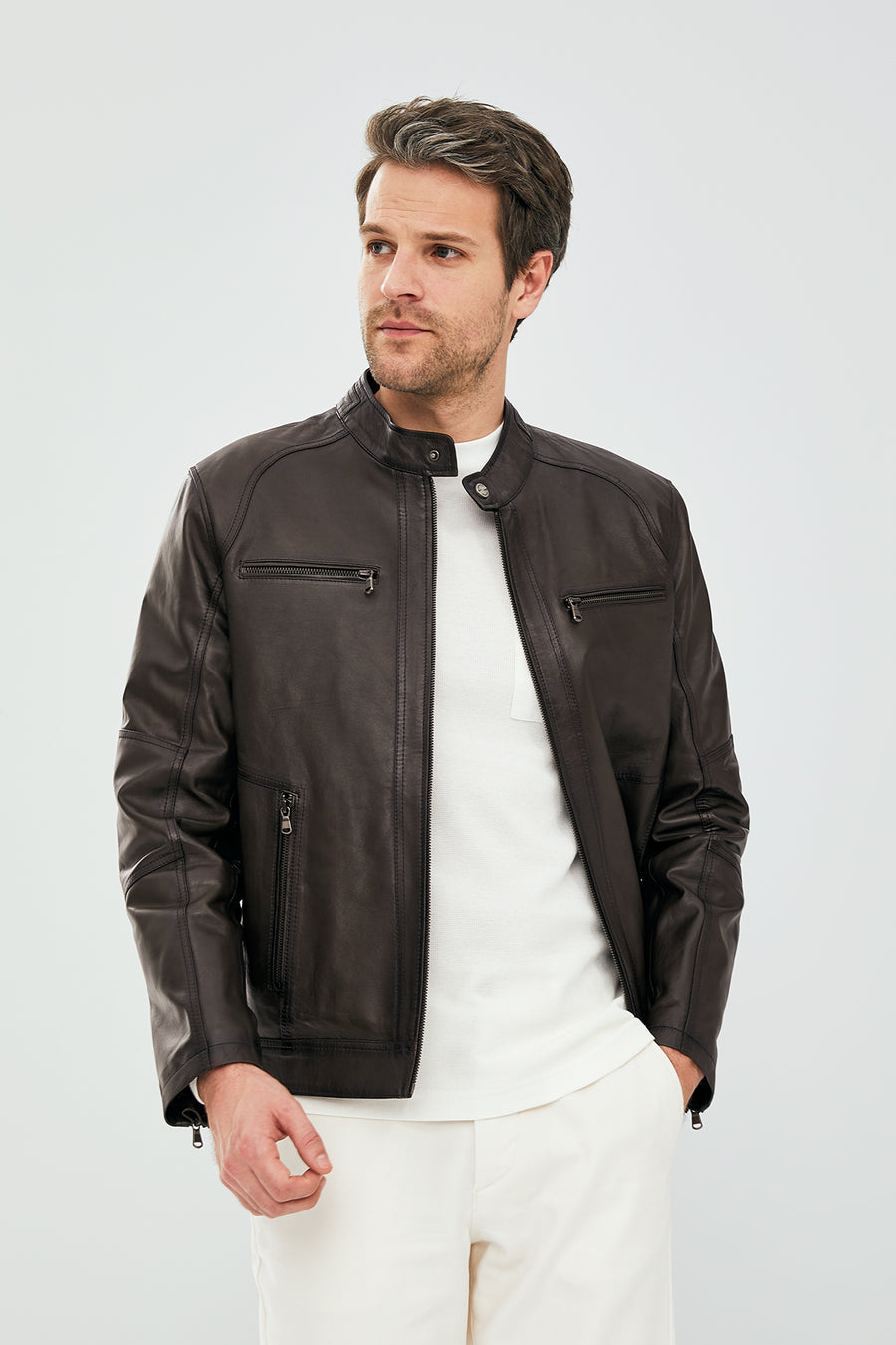 Alanzo Men's Mink Leather Jacket