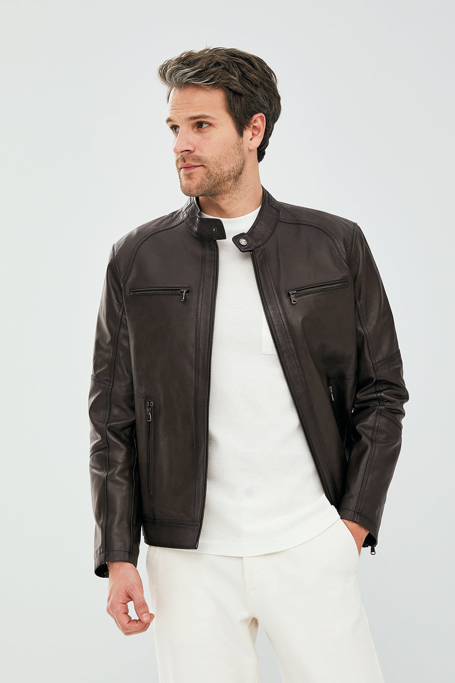 Alanzo Men's Mink Leather Jacket