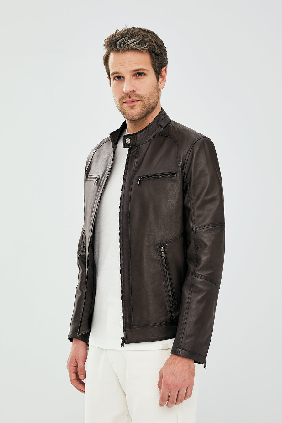 Alanzo Men's Mink Leather Jacket
