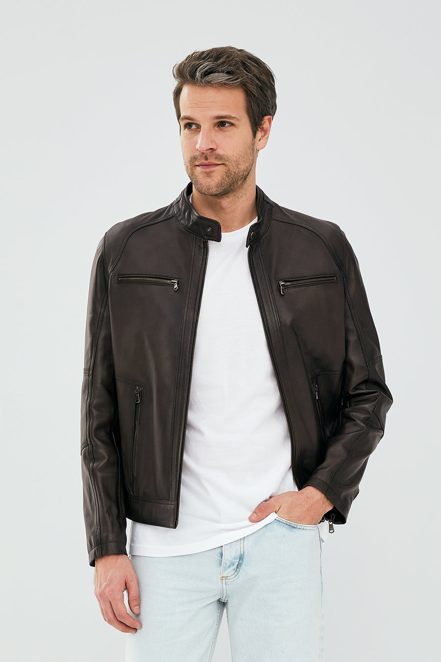 Alanzo Men's Mink Leather Jacket