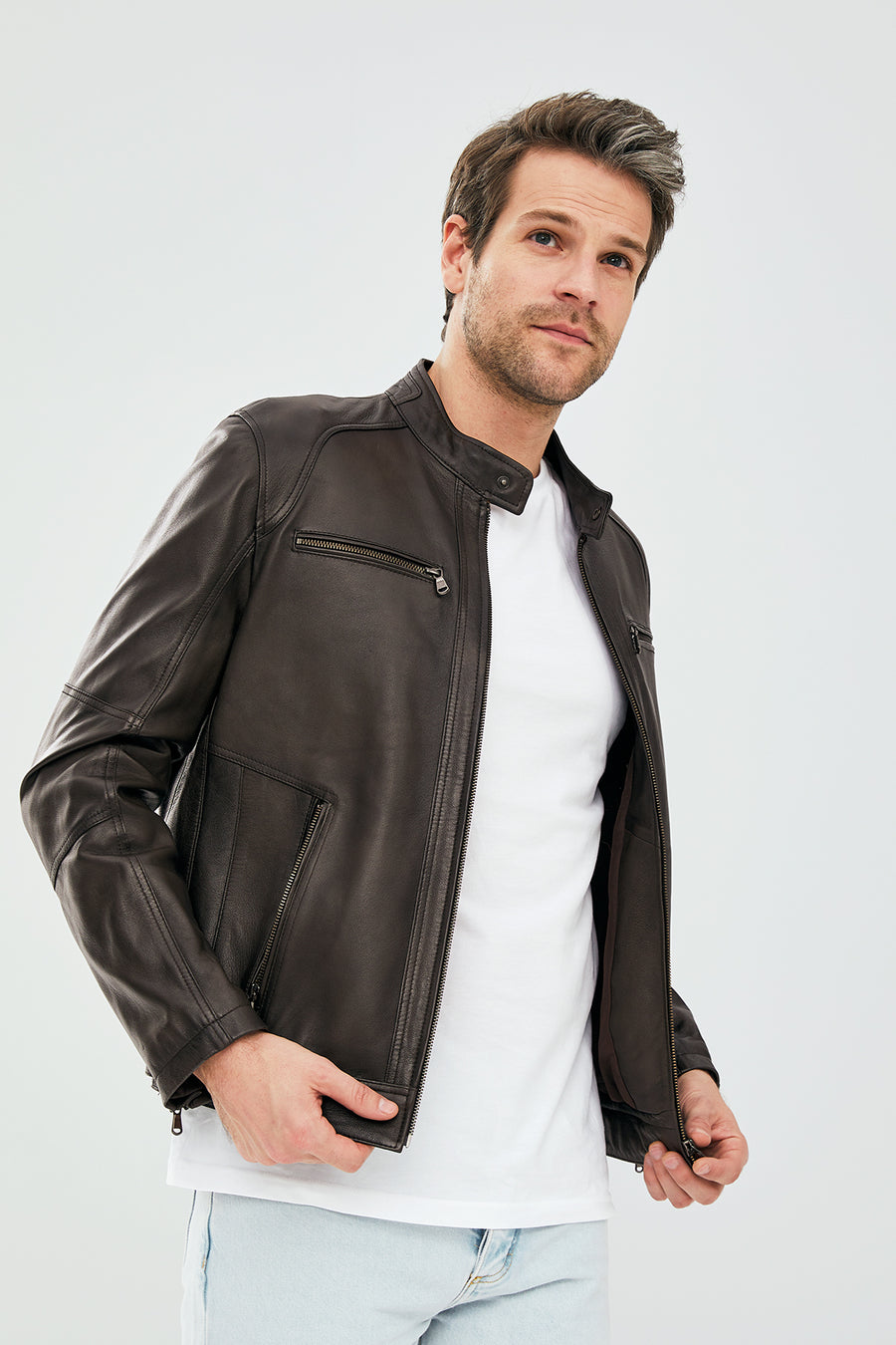 Alanzo Men's Mink Leather Jacket