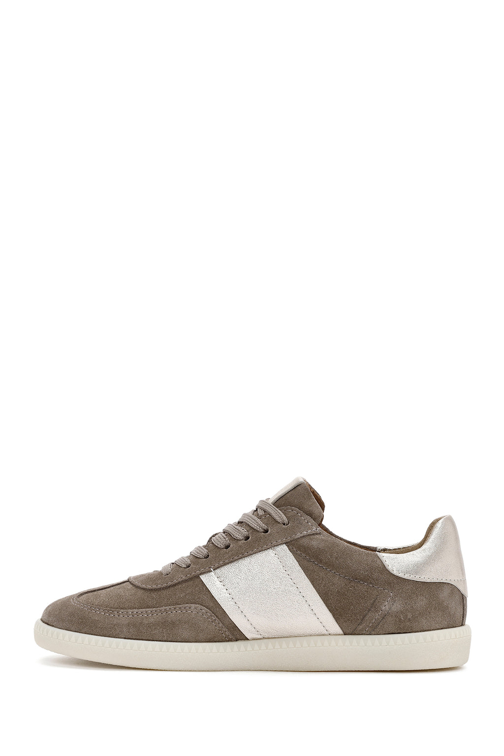 Kadın Vizon Bağcıklı Süet Deri Sneaker
