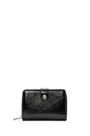 Women's Black Patent Leather Wallet | Derimod