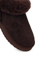 Woman Brown Embellished Suede Teddy Boots | Derimod