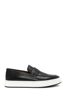 Men's Black Leather Casual Loafer | Derimod