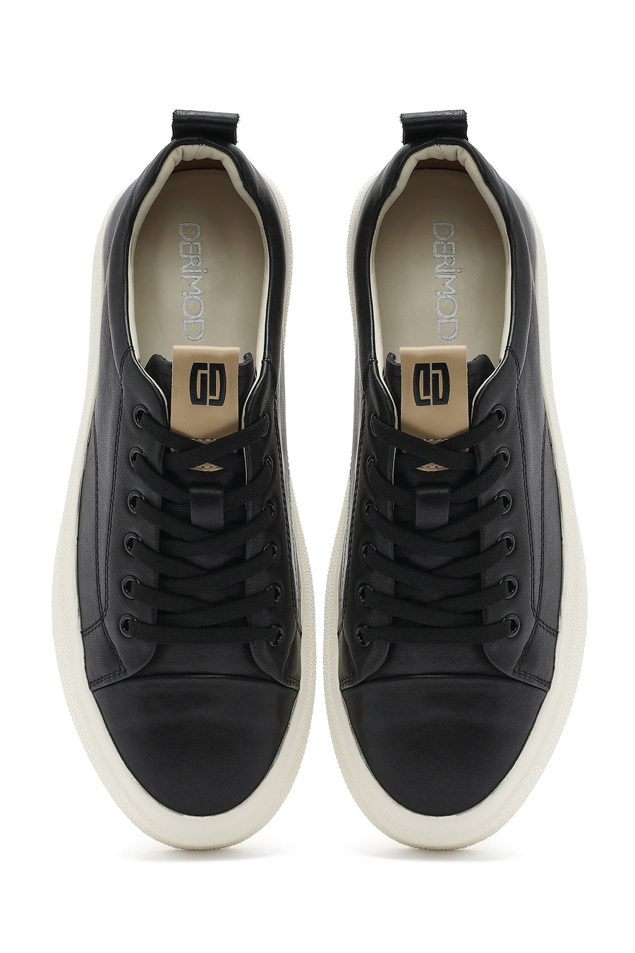 Men's Black Lace-up Leather Sneaker