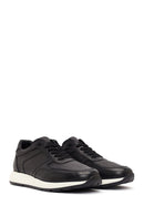 Erkek Siyah Bağcıklı Deri Sneaker | Derimod