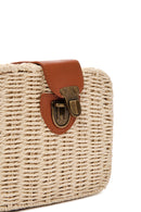 Women's Beige Long Strap Straw Crossbody Bag | Derimod