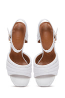 Women's White Thick Heeled Sandals | Derimod