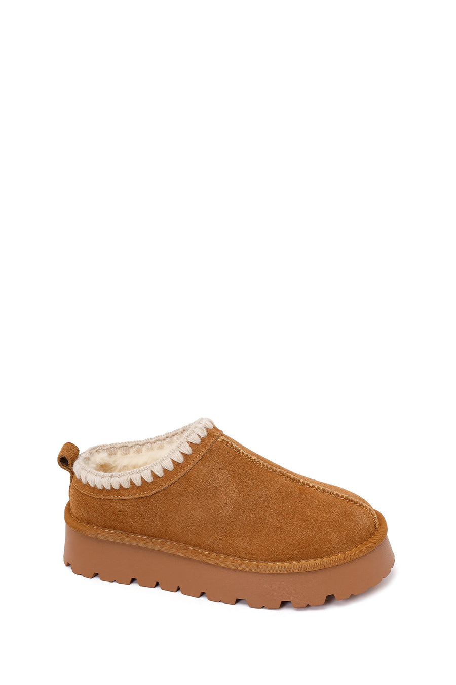 Woman Camel Thick-Soled Suede Teddy Boots