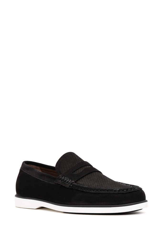 Erkek Siyah Nubuk Deri Casual Loafer_5