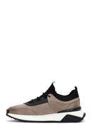 Erkek Vizon Bağcıklı Nubuk Deri Casual Sneaker | Derimod