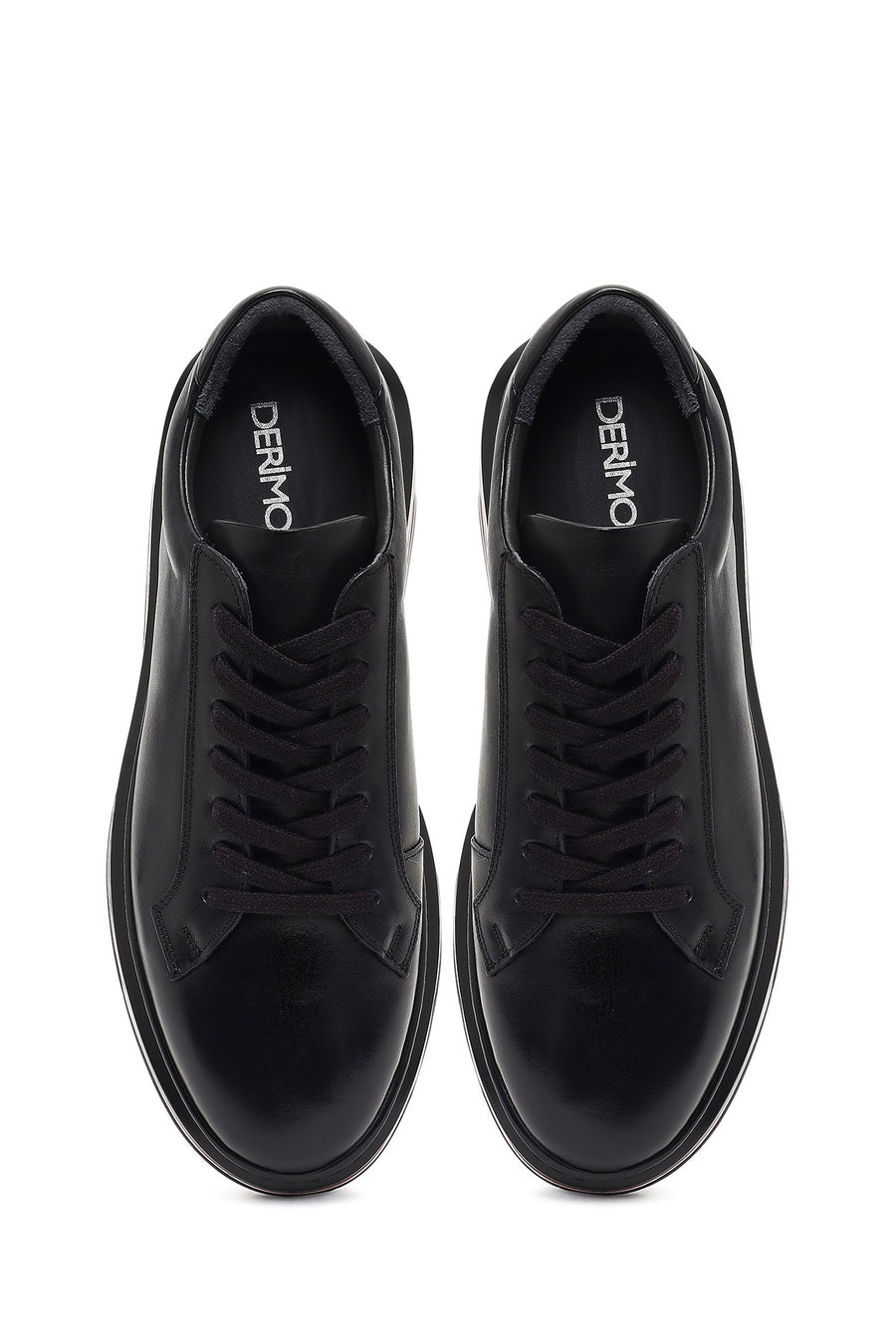 Male Black Lace-Up Leather Sneaker