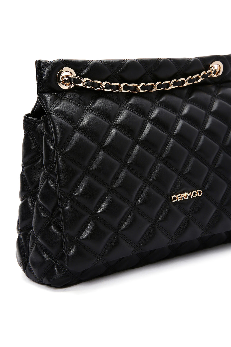 Women's Black Long Strap Quilted Shoulder Bag