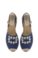 Women's Blue Fabric Sandals | Derimod